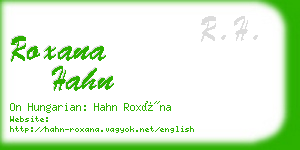 roxana hahn business card